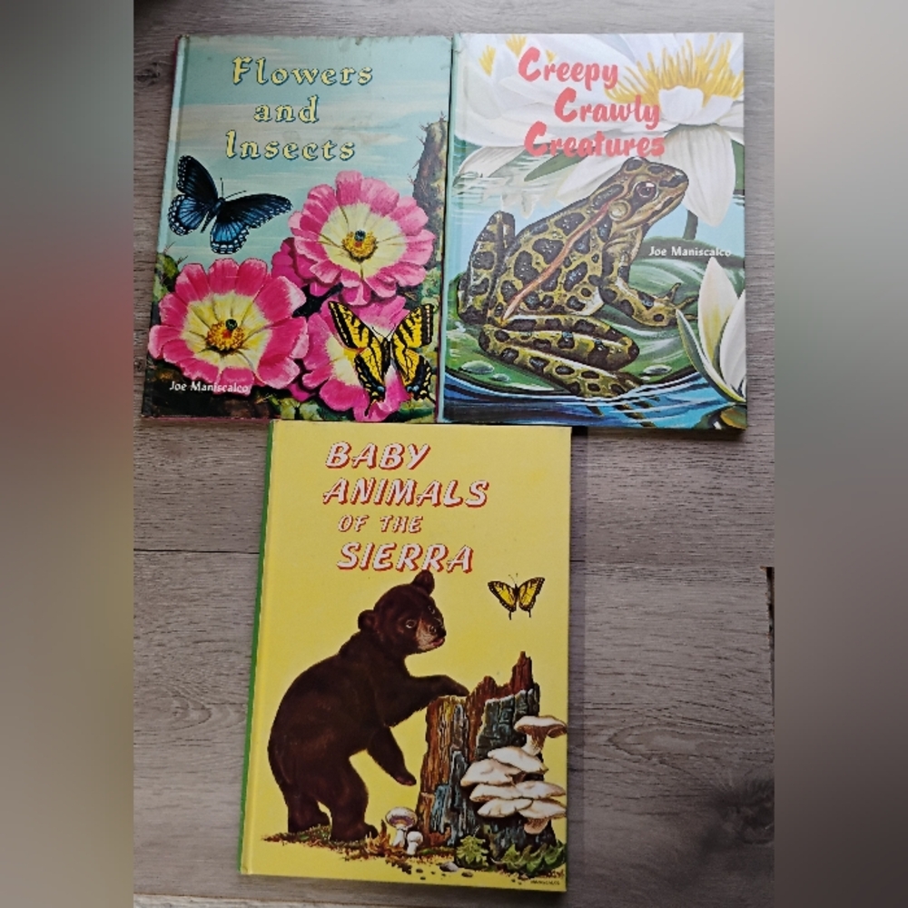 60's Vintage Childrens Educational Books Hard Cover Set of 3 By Joe Maniscalco